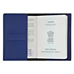 Leather Finish Passport Cover Navy Blue