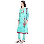 Blue Georgette Embroidered Unstitched Dress Material