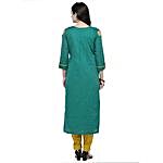 Green & Yellow Cotton Unstitched Dress Material
