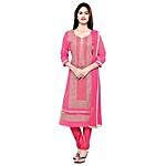 Pink Georgette Unstitched Dress Material