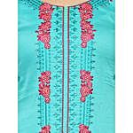 Turquoise Blue & Pink Color Dress Material