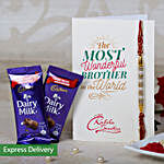 Designer Rakhi & 2 Dairy Milk Chocolates