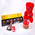 Teddy And Candle With I LOVE U Chocolates 6