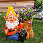 Sitting Gnome Resin Planter