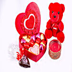 Teddy & Candle With Heart Shaped Chocolates 18