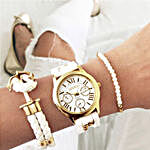 Sailor girl white bracelet stack