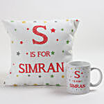 Personalised Starry Cushion & Mug Combo