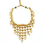 Chic Kundan Necklace Set Gold Color