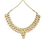 Gold Color Alluring Kundan Necklace Set