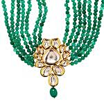 Swanky Green Kundan Necklace Set