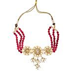 Swanky Red & Gold Kundan Necklace Set