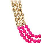 Trendsetter Kundan Necklace Set Gold & Pink