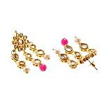 Trendsetter Kundan Necklace Set Gold & Pink