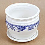 Ceramic Cup & Saucer Vase Blue & White