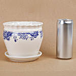 Ceramic Cup & Saucer Vase Blue & White