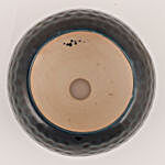 Ceramic Dotted Ball Shaped Vase Dark Blue