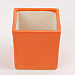 Ceramic Mini Cube Vase Orange