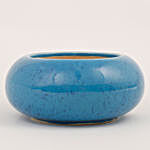 Ceramic Round Tray Vase Mosaic Blue