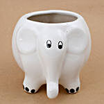 Elephant Shaped Ceramic White Vase