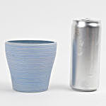 Recycled Plastic Lining Vase Blue
