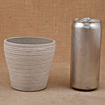 Recycled Plastic Lining Vase White Stone