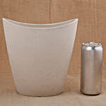 Recycled Plastic White Stone Half Moon Vase