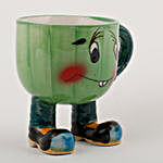 Smiley Mug Ceramic Vase Green