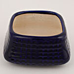 Square Shaped Fancy Ceramic Vase Navy Blue