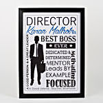 Personalised Black Acrylic Frame Best Boss Ever