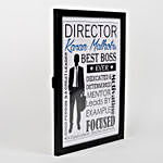 Personalised Black Acrylic Frame Best Boss Ever