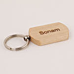 Personalised Engraved Wooden Key Chains- Set of 3
