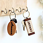 Personalised Engraved Contrast Key Chains- Set of 2