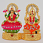 Golden Lakshmi Ganesha Idol Set For Diwali