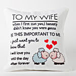 To My Wife Printed Cushion