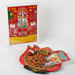 Lotus Shaped Wooden Tray & Almonds Combo