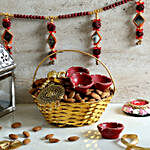 Basket of Diwali Diyas & Dry Fruits