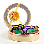 Golden Box Of Diyas & Chocolates