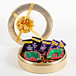 Golden Box Of Diyas & Chocolates