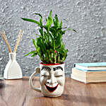 Two Layer Bamboo With Halloween Ceramic Pot