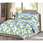 Blue Bombay Dyeing Cotton Double Bed Sheet