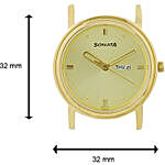 Sonata Analog Gold Dial Mens Leather Watch