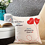 Love Over Miles Personalised Cushion