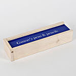 Maple Wood Pen & Pencil Box With Sliding Cover