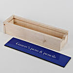 Maple Wood Pen & Pencil Box With Sliding Cover