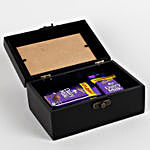 Personalised Wooden Box With Chocolates Black