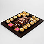 Chocolates & Metal Ganesha in Wooden Tray