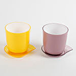 Melamine Cup & Saucer Vase Set Yellow & Onion