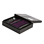 Alvaro Castagnino Purple & Black Necktie Pocket Square And Lapel Pin Gift Set for Men