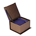 Alvaro Castagnino Purple Necktie Pocket Square & Cufflinks in Golden Box for Men