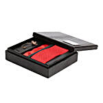 Alvaro Castagnino Red Necktie Pocket Square And Lapel Pin Gift Set for Men